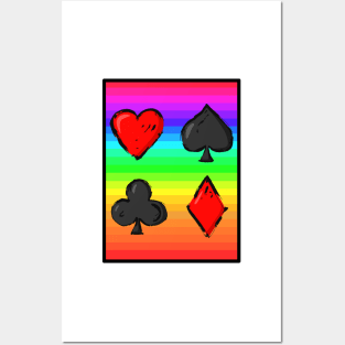 Rainbow Lucky Playing Card Posters and Art